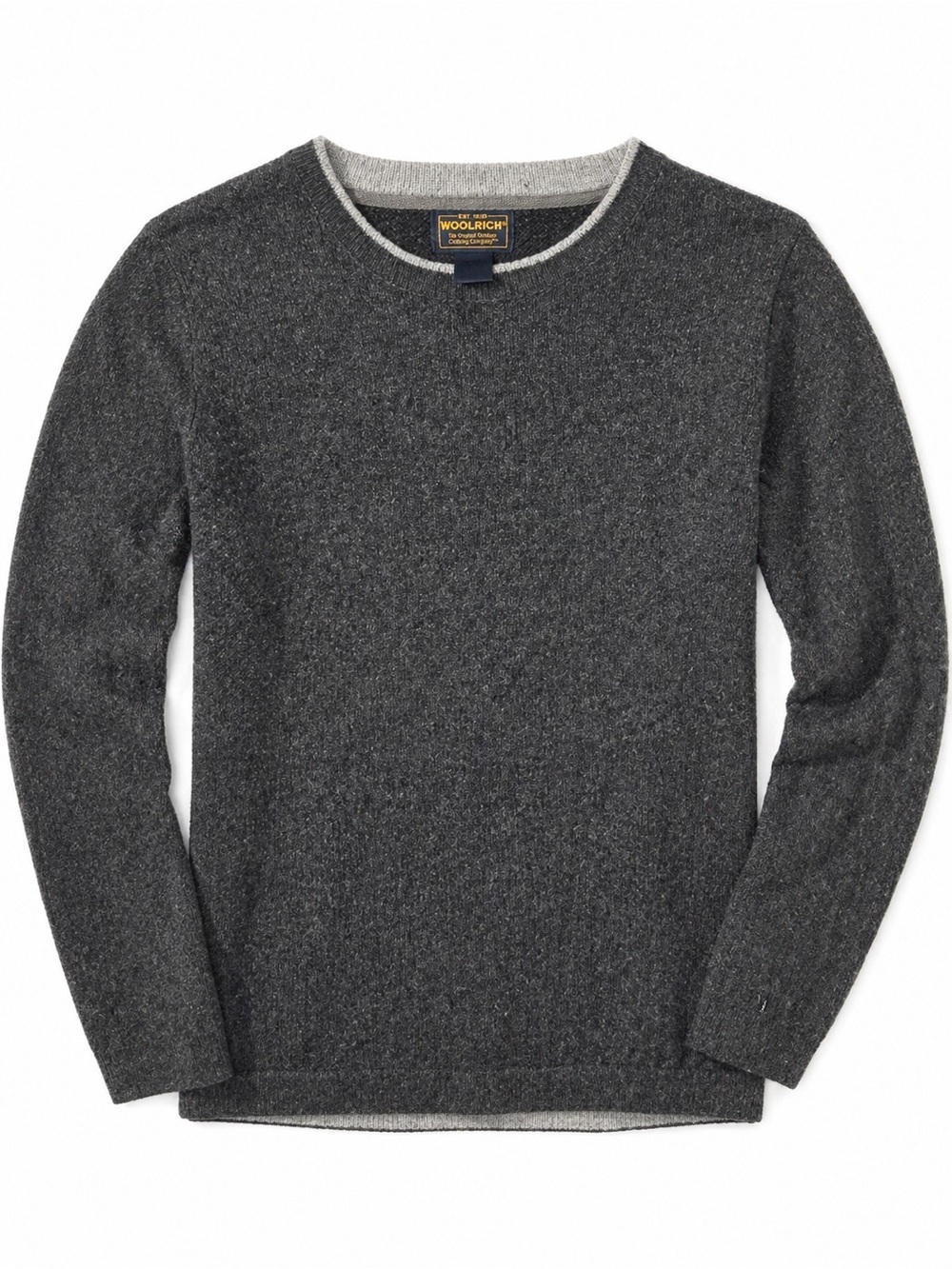 Woolrich Wool Sweater Mens Large Gray Crewneck Outdoor Knit USA Classic
